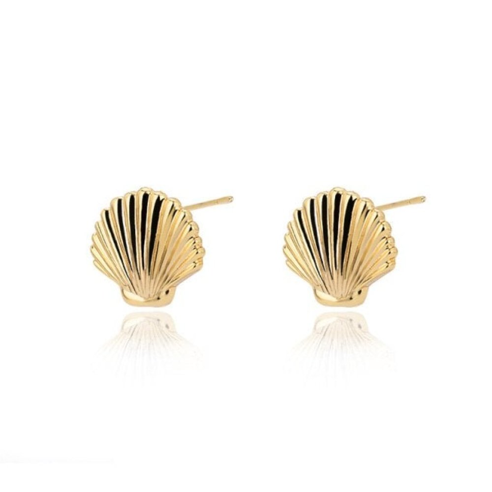 Petite Gold Shell Earrings
